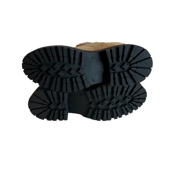 Free People Camel Suede Emmett Lace Strap Up Boots Latte Beige US 9 NWOB - Picture 4 of 5